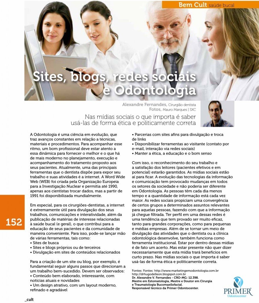 Cult 98 – Blogs, sites e redes sociais em Odontologia