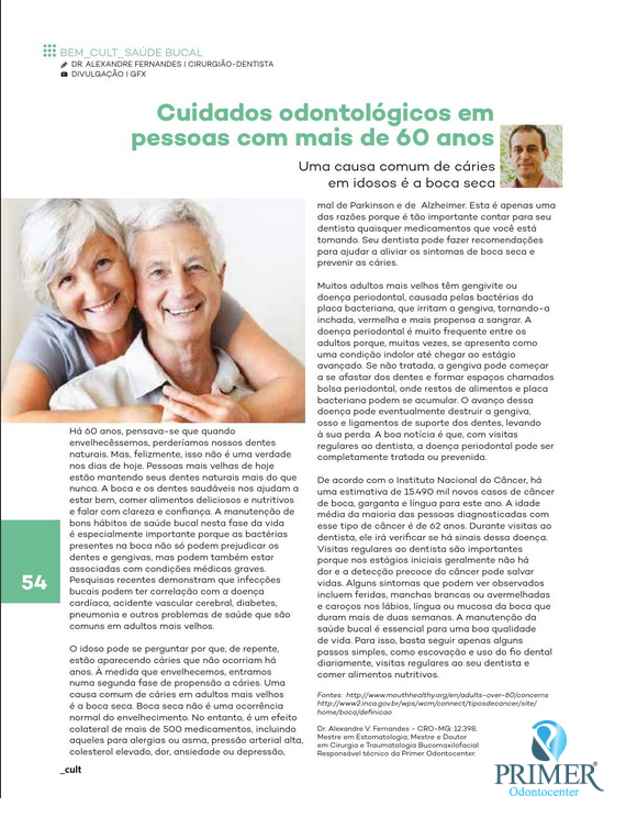 Cult 123 – Cuidados odontológicos em pessoas com mais de 60 anos